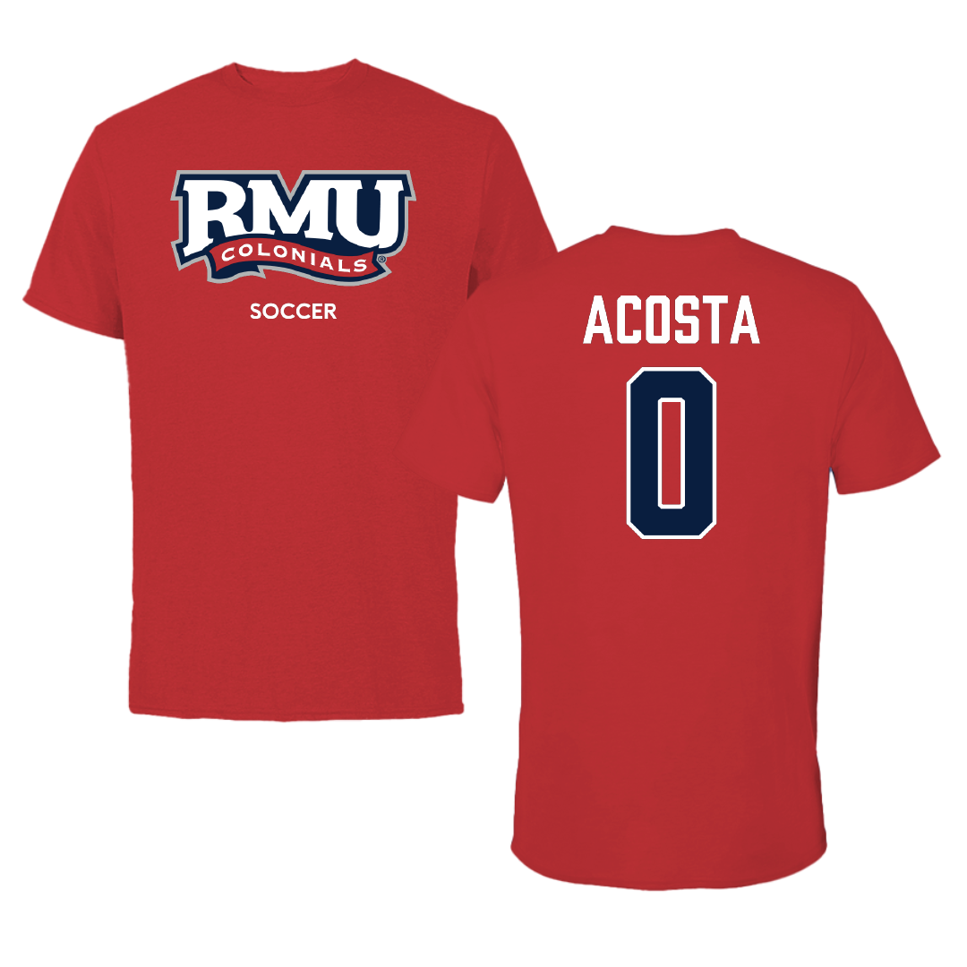 Robert Morris University Soccer (M) Red Colonials Tee - #0 Giancarlo Acosta