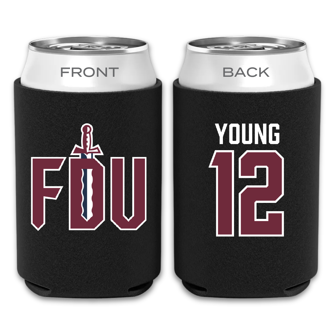 Fairleigh Dickinson University-Metropolitan Campus Volleyball Black Can Cooler - #12 Ethan Young