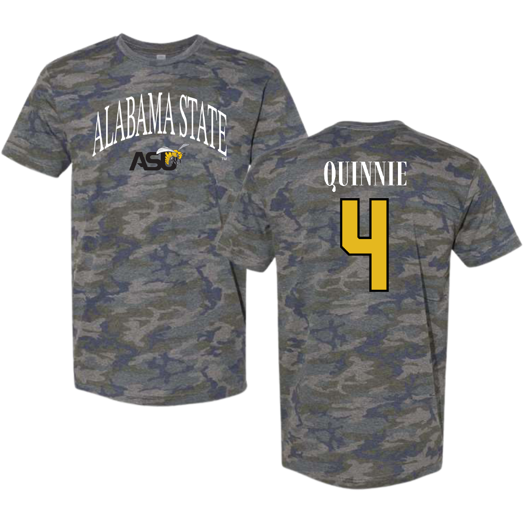 Alabama State University Softball Vintage Camo Tee - #4 Mason Quinnie