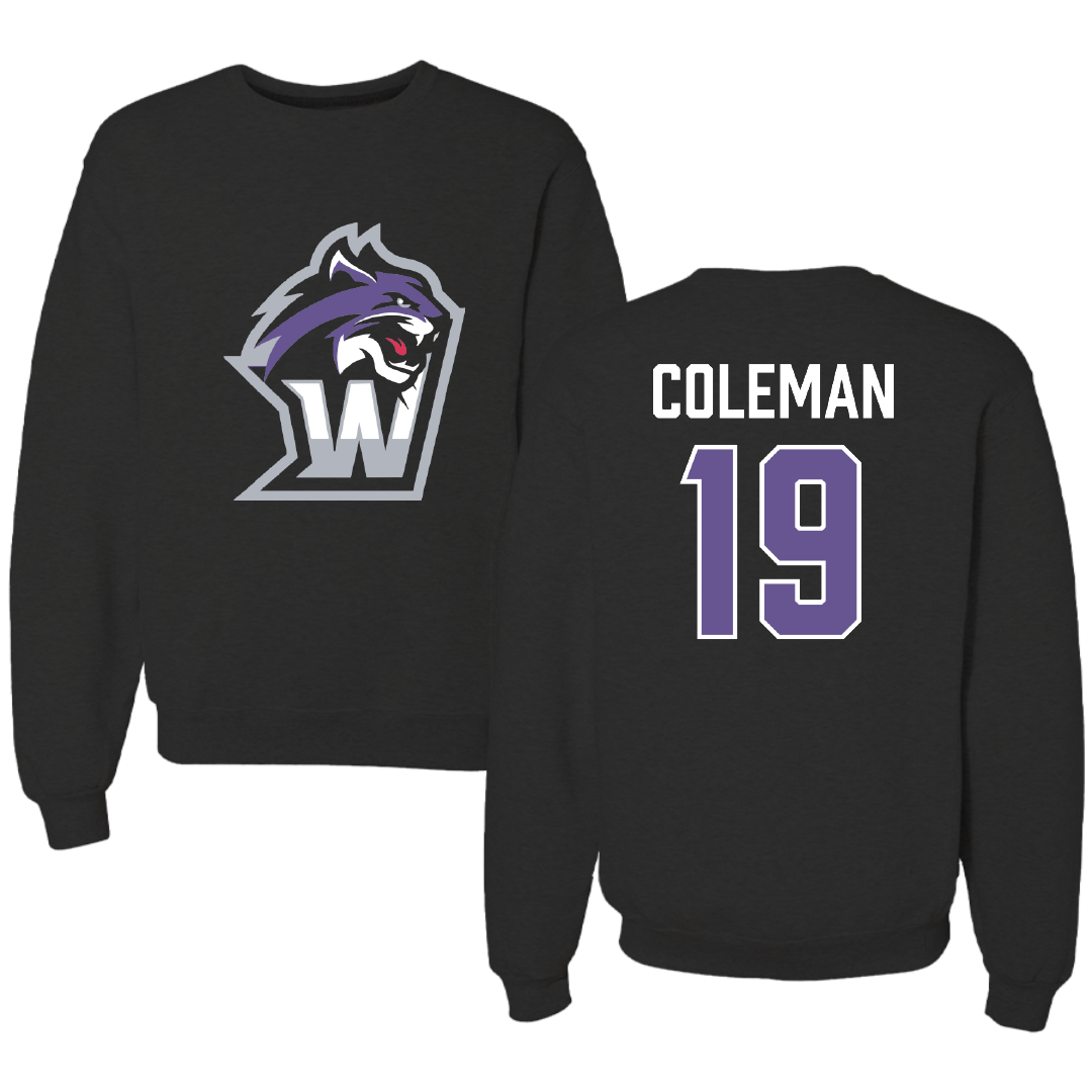 Wiley University Softball Black Crewneck - #19 Adriauna Coleman