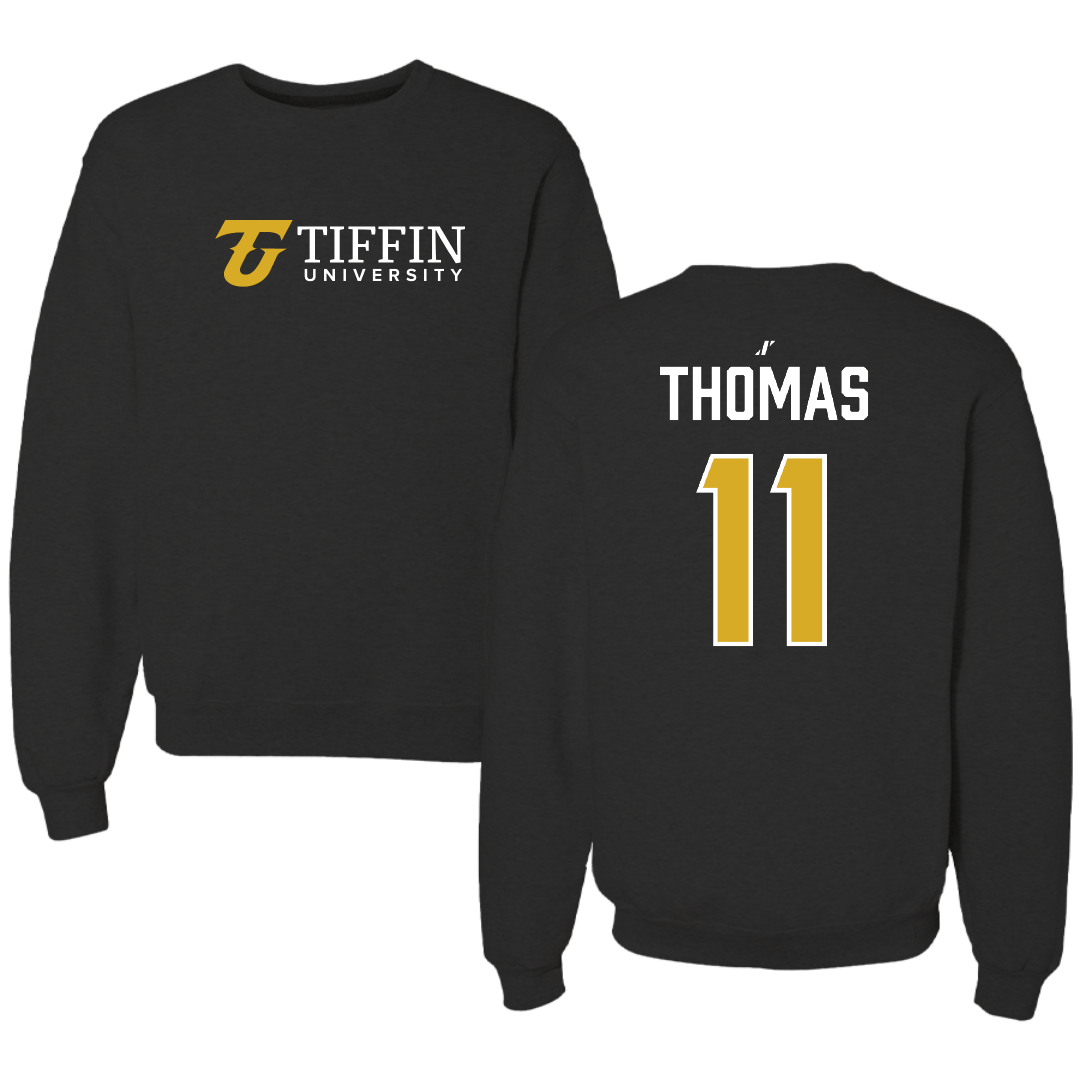 Tiffin University Basketball (M) Black Crewneck - #11 Naazir Thomas