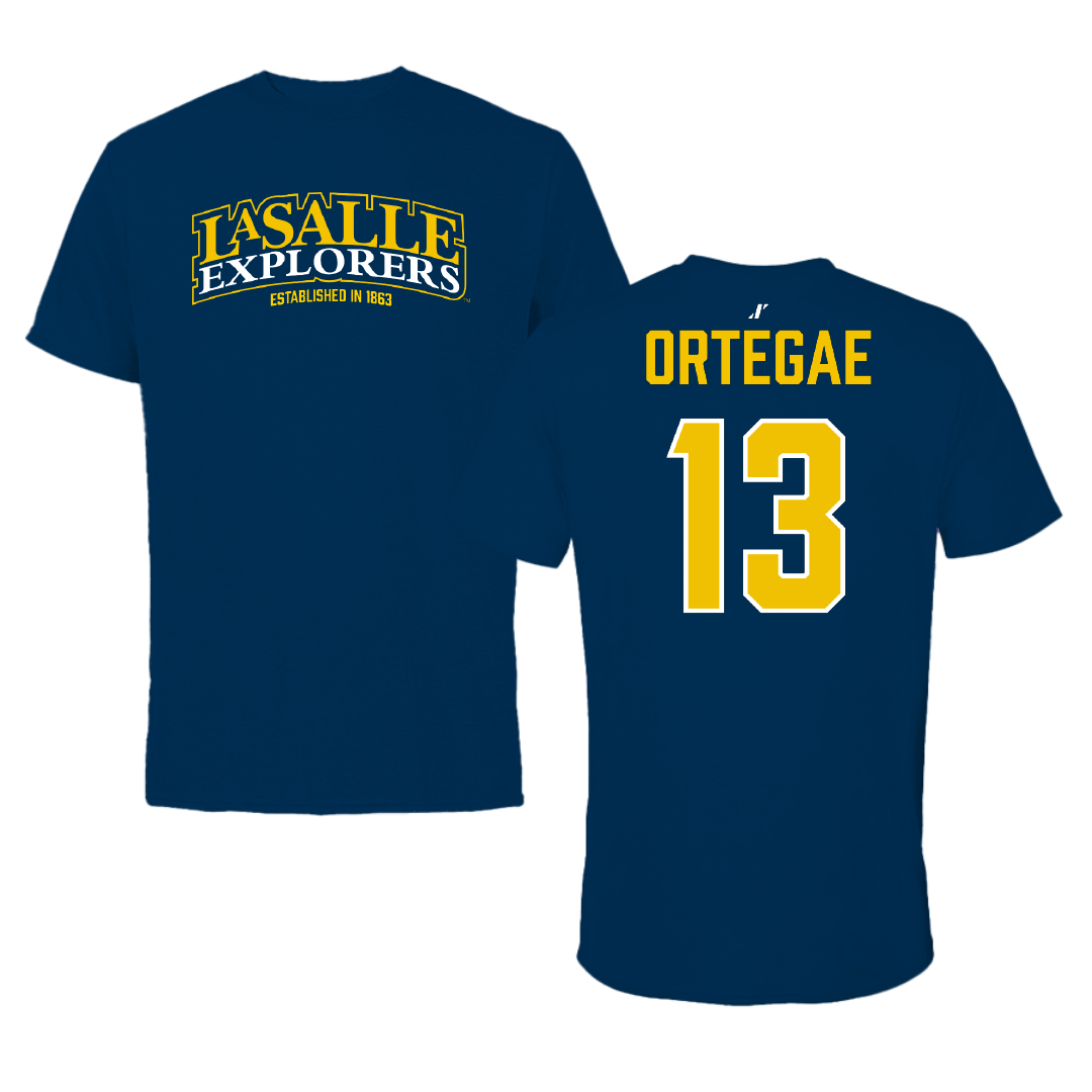La Salle University Baseball Navy General Performance Tee - #13 Johnny Ortegae