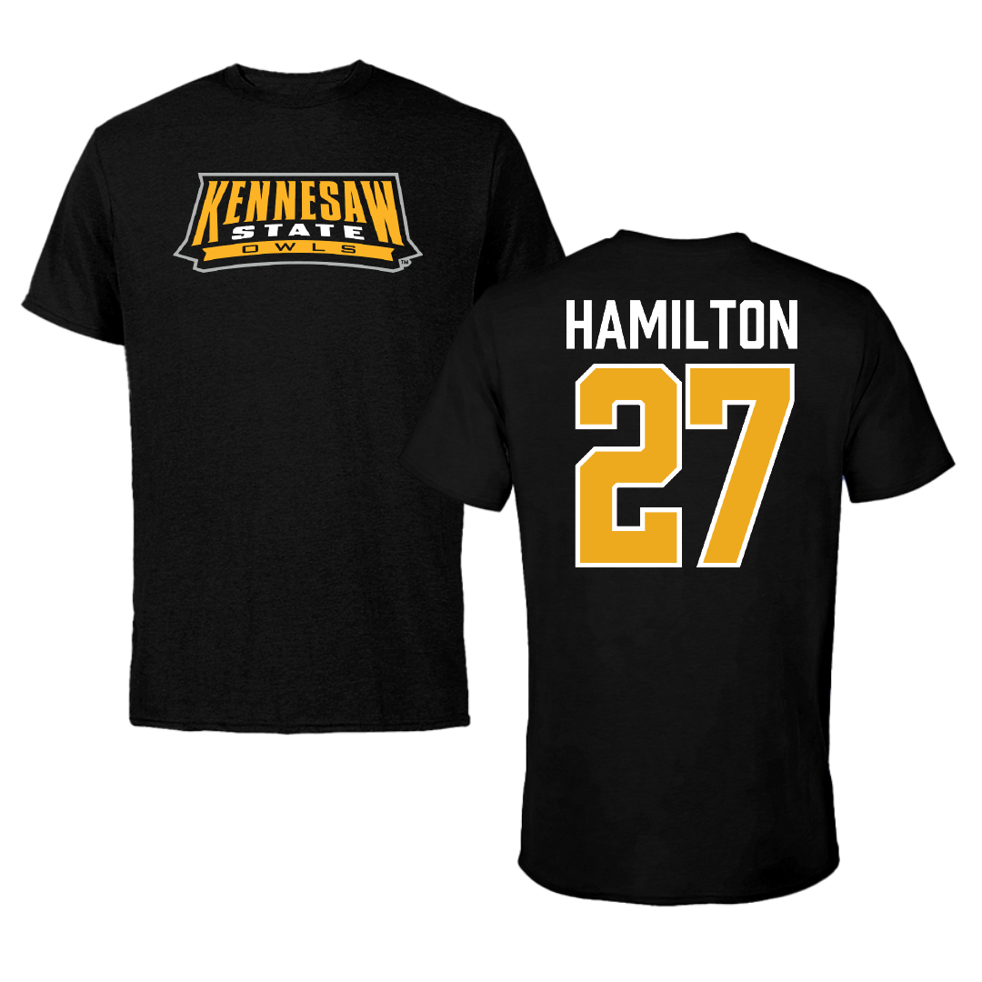 Kennesaw State University Football Black Performance Tee - #27 Five Hamilton