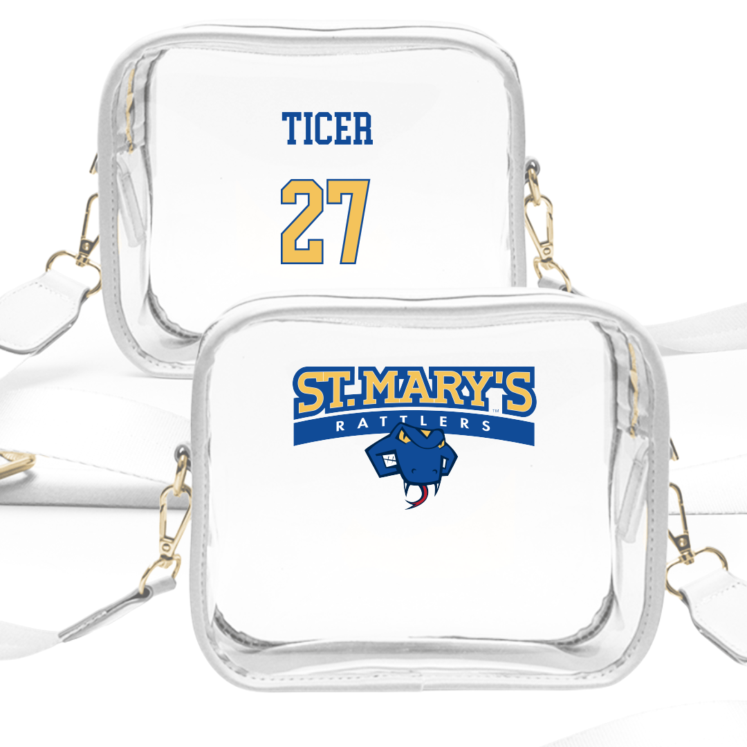 St. Mary's University (Texas) Baseball White Clear Stadium Bag - #27 Brody Ticer