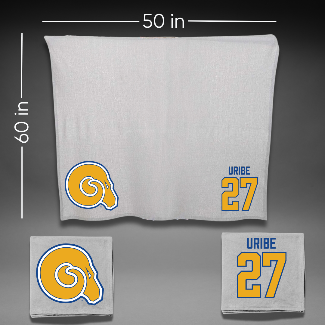 Albany State University Baseball Gray Blanket - #27 Mylon Uribe