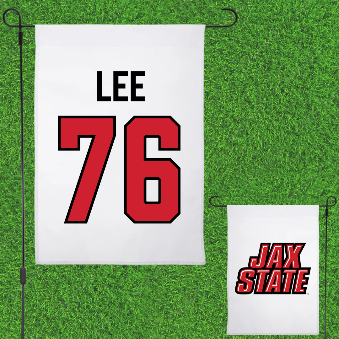 Jacksonville State University Football White Garden Flag - #76 Marvin Lee