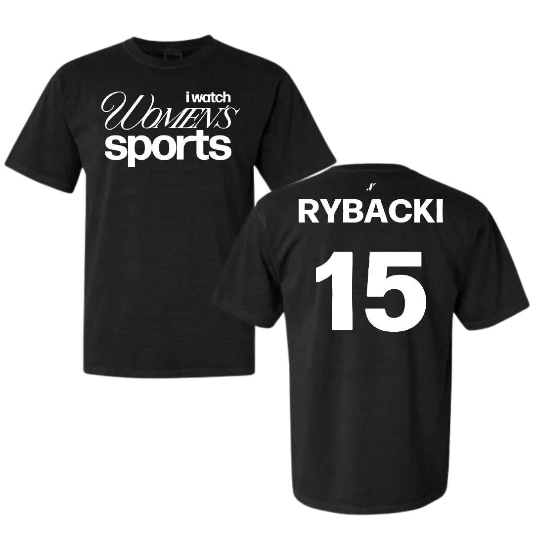 Coastal Carolina University Lacrosse Black WHM Comfort Colors Tee - #15 Devin Rybacki