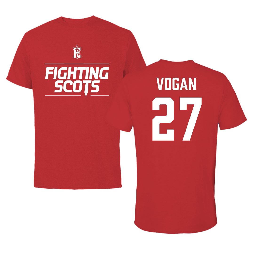 PennWest Edinboro Football Red General Performance Tee - #27 Nick Vogan