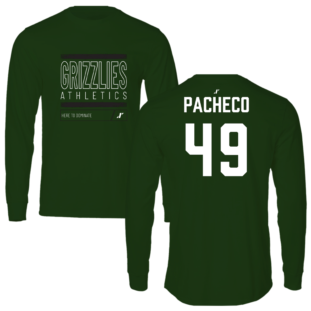 Adams State University Football Forest Green Dominate Long Sleeve - #49 Quinton Pacheco