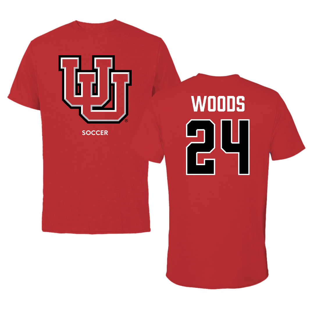 University of Utah Soccer (W) Red Performance Tee - #24 Bella Woods