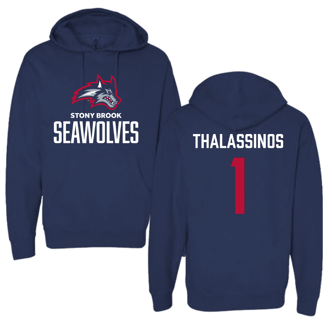 Stony Brook University Softball Navy Hoodie - #1 Marissa Thalassinos