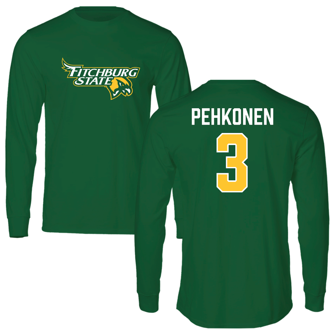 Fitchburg State University Ice Hockey Green Performance Long Sleeve - #3 Eetu Pehkonen