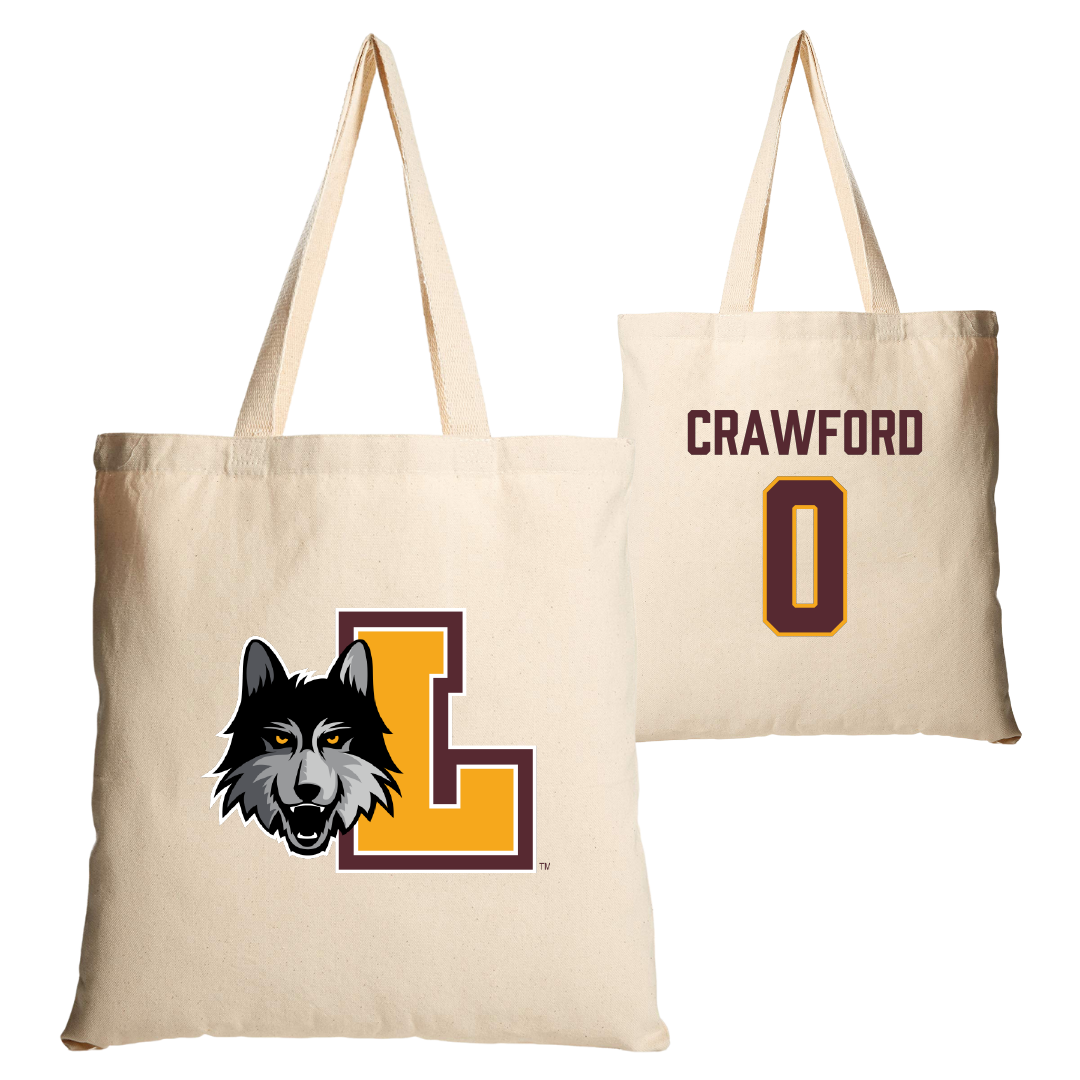 Loyola University-Chicago Soccer Tan Canvas Tote Bag - #0 Aidan Crawford