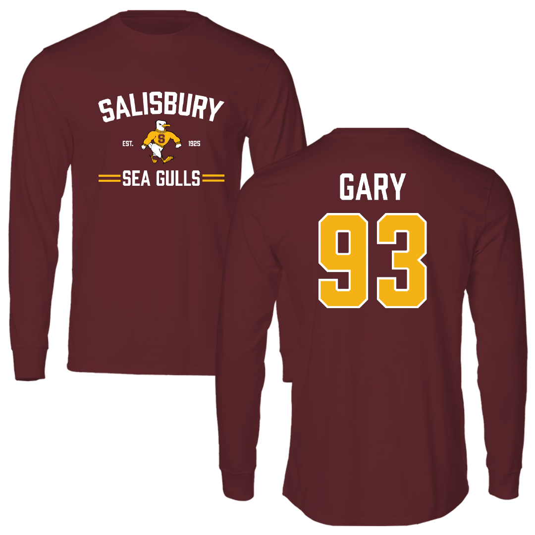 Salisbury University Football Maroon General Long Sleeve - #93 Jayson Gary