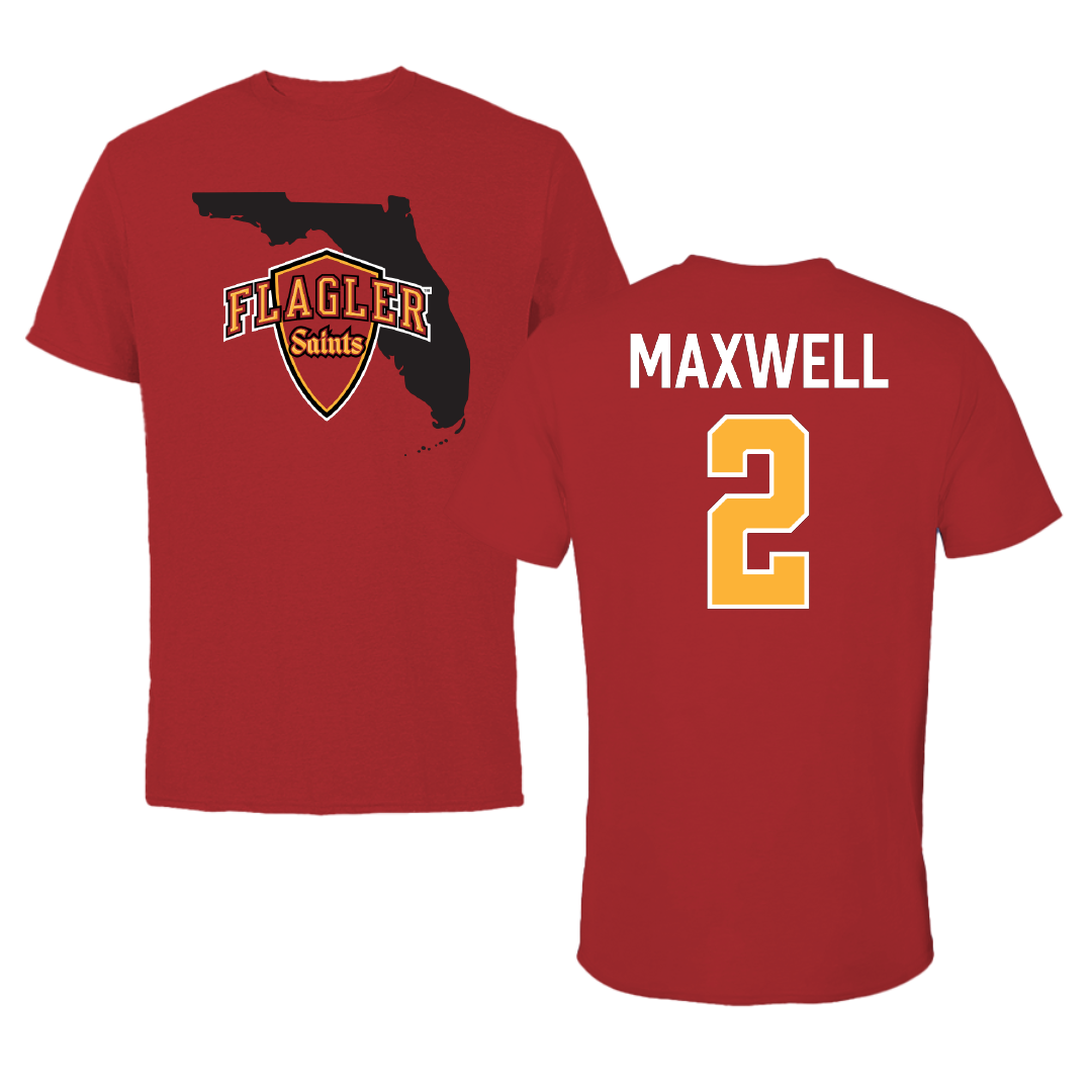 Flagler College Lacrosse Canvas Red State Tee - #2 Payton Maxwell