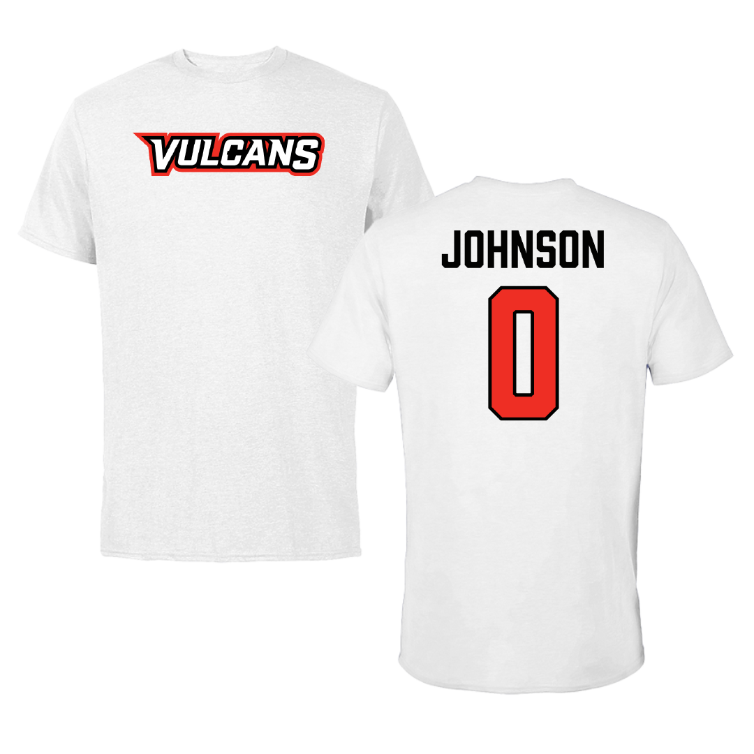PennWest California Football White Tee - #0 D'Avay Johnson