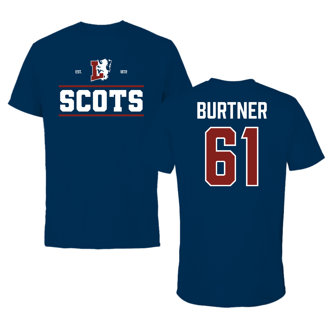 Lyon College Football Navy General Performance Tee - #61 Ryan Burtner