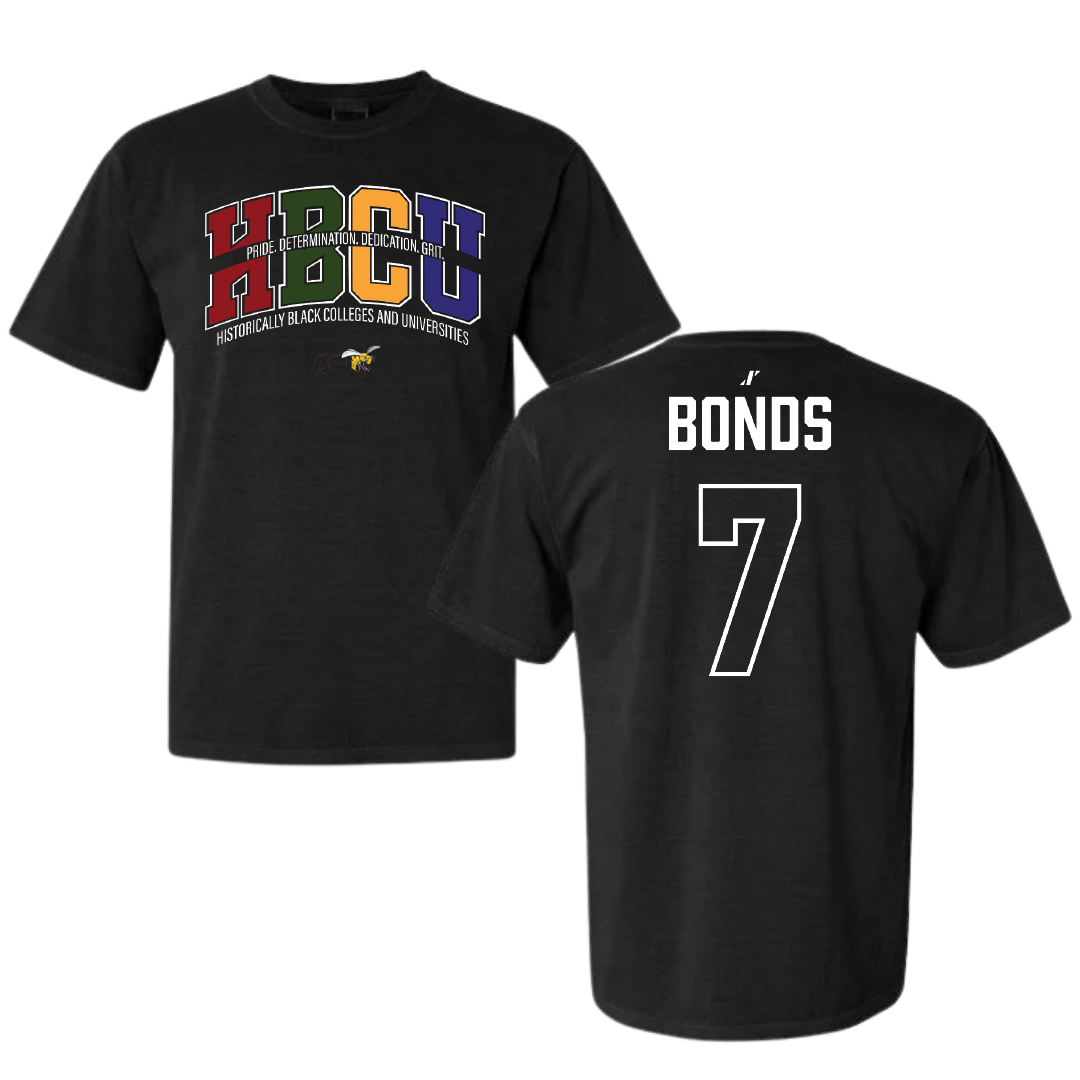 Alabama State University Basketball Black HBCU Comfort Colors Tee - #7 Damarion Bonds