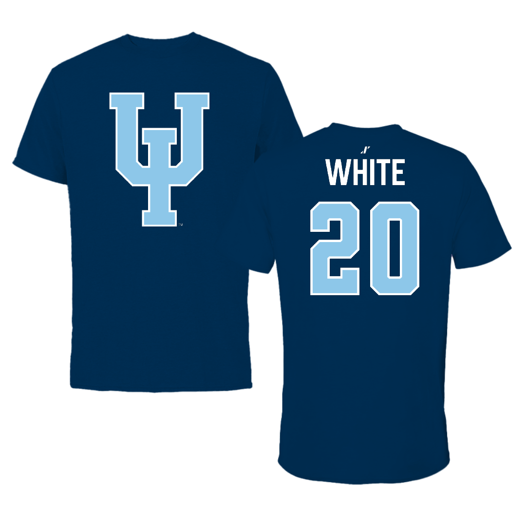 Upper Iowa University Soccer Navy Tee - #20 Kyler White