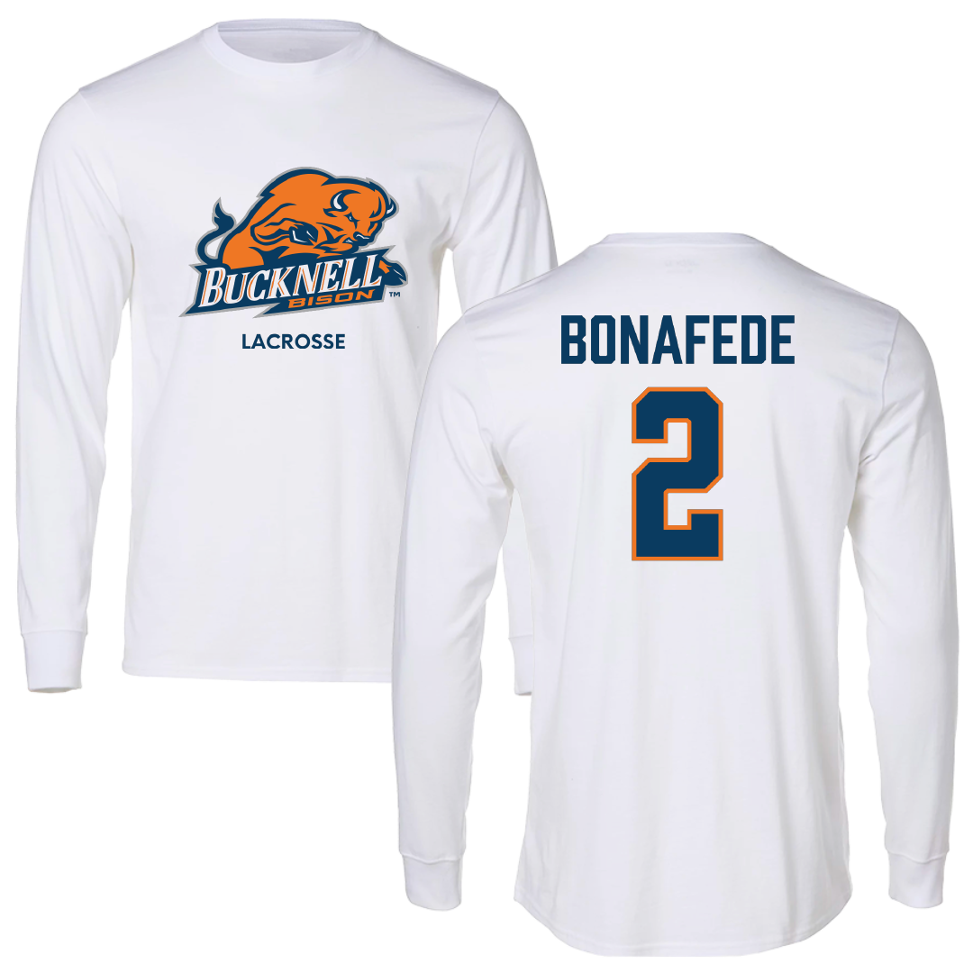 Bucknell University Lacrosse (M) White Long Sleeve - #2 Benjamin Bonafede