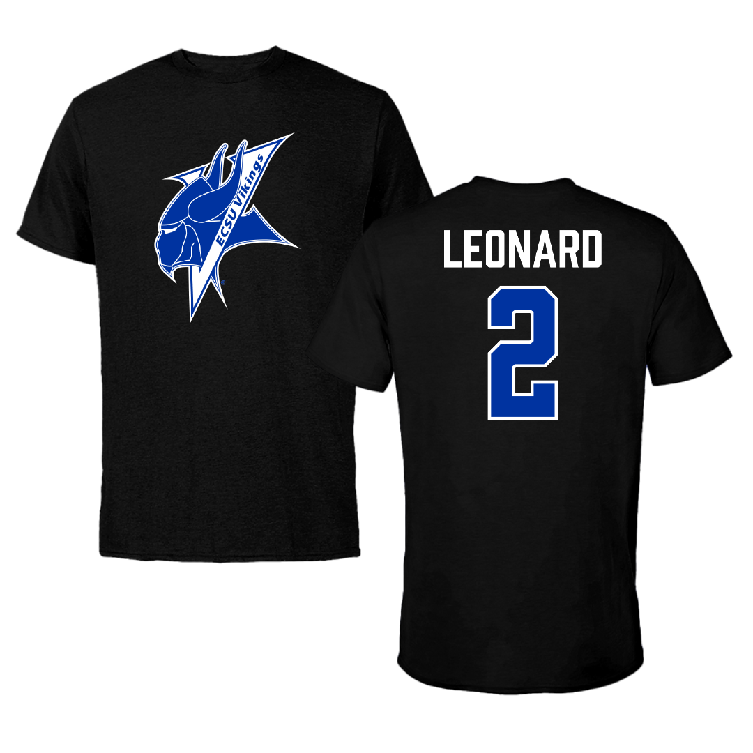 Elizabeth City State University Softball Black Performance Tee - #2 Kayden Leonard