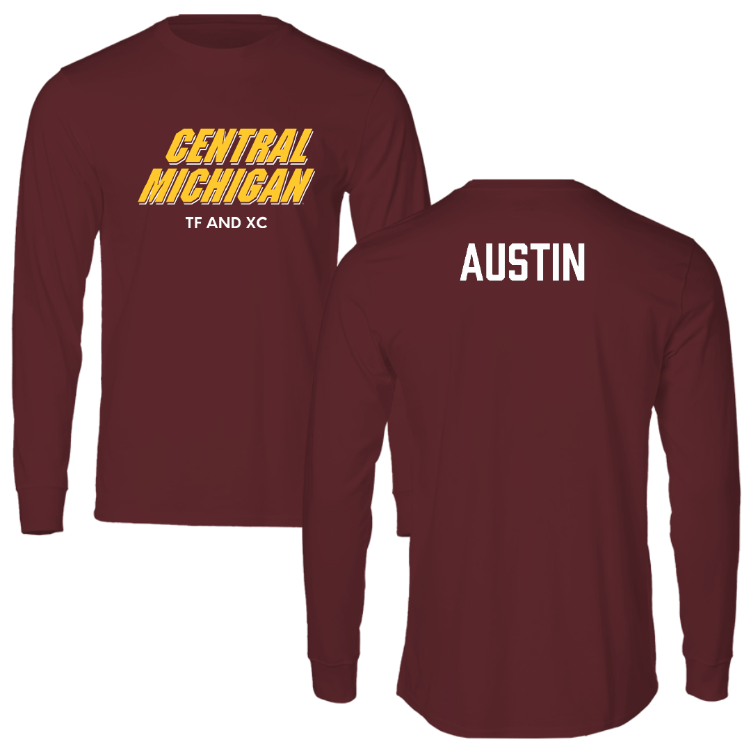 Central Michigan University TF and XC Maroon Long Sleeve - Sky Austin