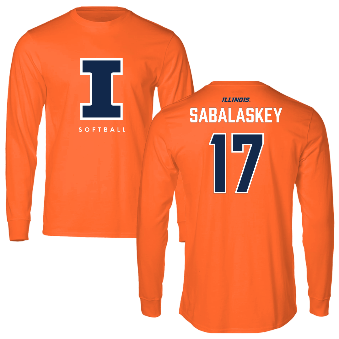University of Illinois Softball Orange Long Sleeve - #17 Abby Sabalaskey