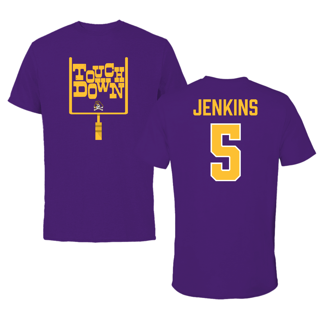 East Carolina University Football Purple Touchdown Performance Tee - #5 Parker Jenkins