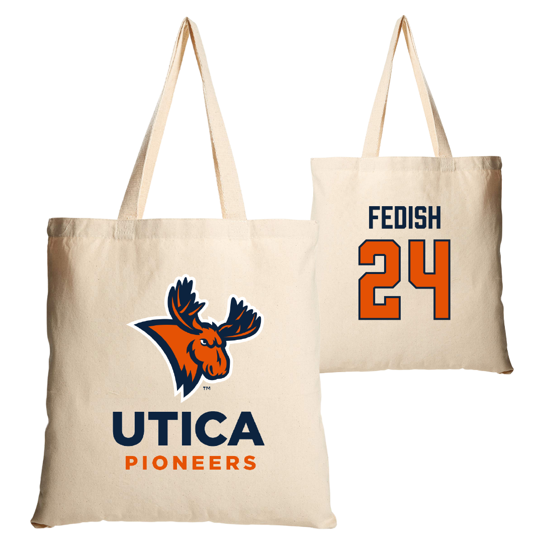 Utica University Soccer (W) Tan Canvas Tote Bag - #24 Megan Fedish