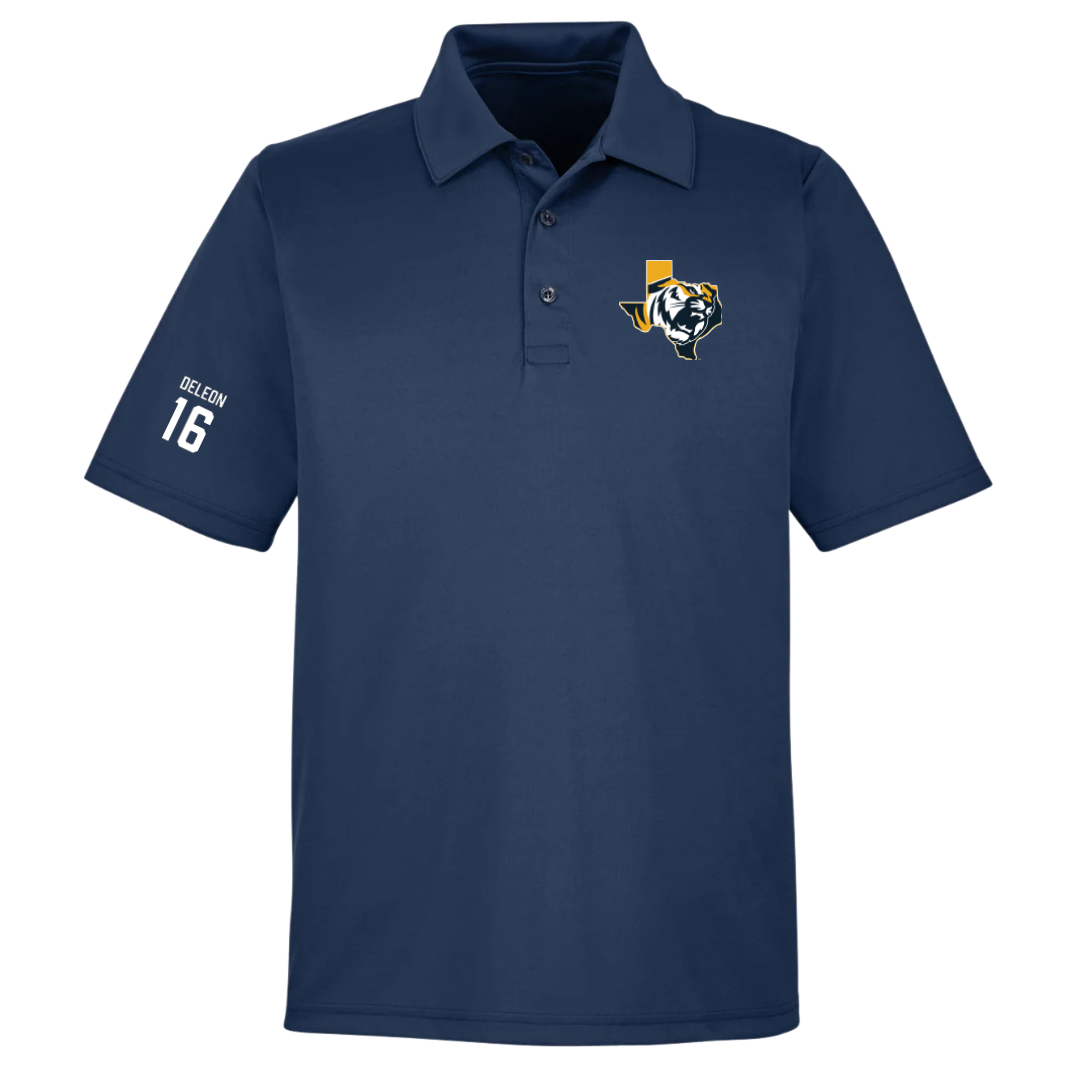 East Texas Baptist University Baseball Navy Polo - #16 Conrad DeLeon