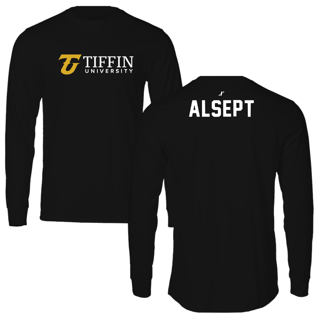 Tiffin University Wrestling Black Performance Long Sleeve - Tanner Alsept