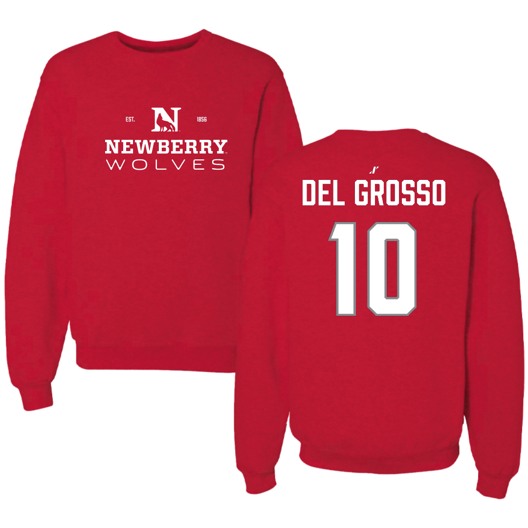 Newberry College Lacrosse (M) Red General Crewneck - #10 Nick Del Grosso