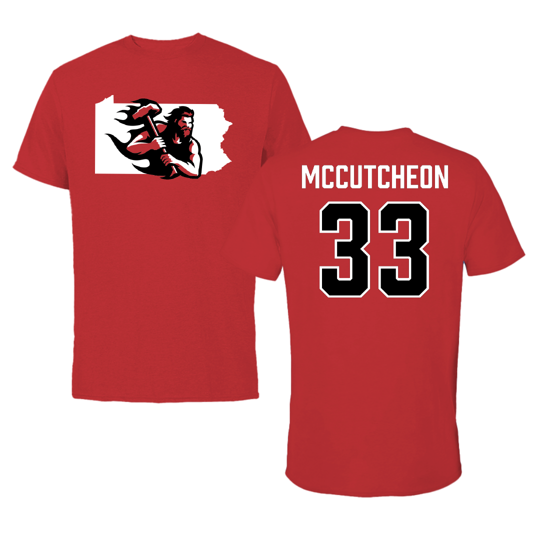 PennWest California Softball Red State Performance Tee - #33 Amarah McCutcheon