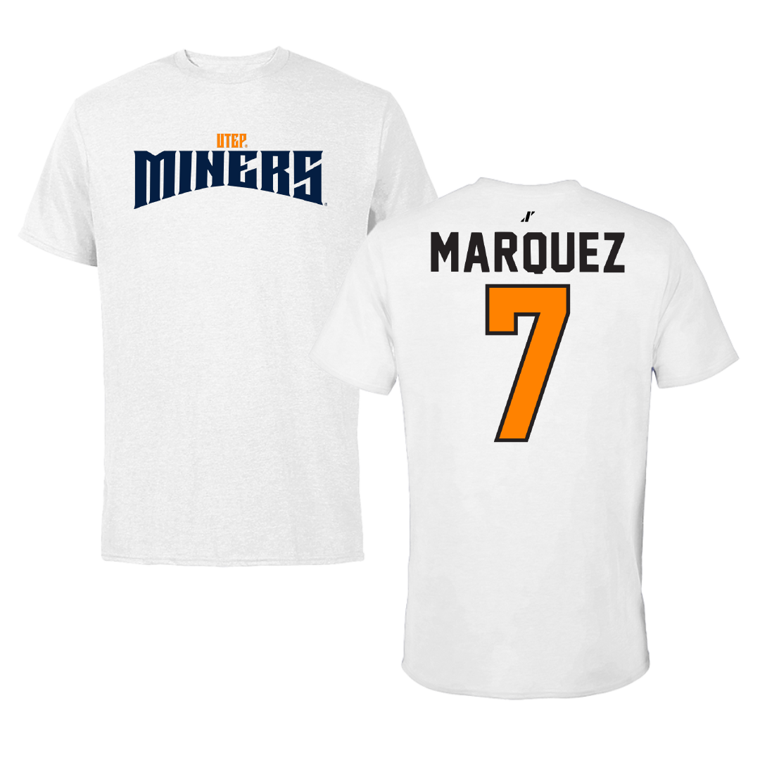 University of Texas at El Paso Softball White Classic Tee - #7 Cece Marquez