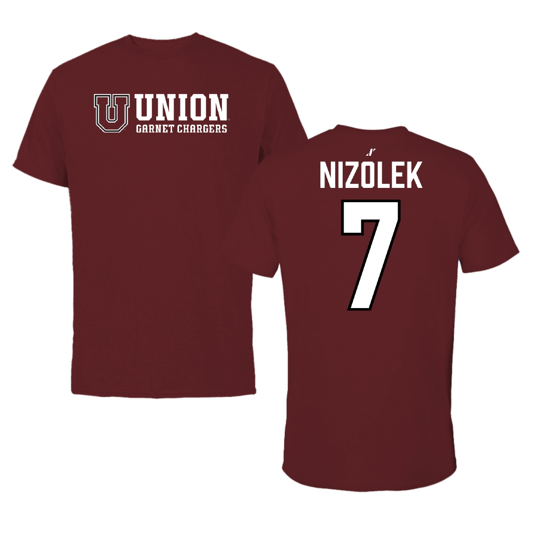 Union College Football Maroon General Performance Tee - #7 Peter Nizolek