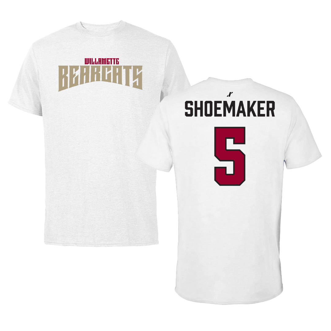Willamette University Basketball White Classic Tee - #5 Syd Shoemaker