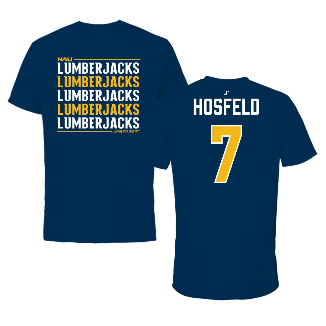 Northern Arizona University Volleyball (W) Navy General Performance Tee - #7 Ella Hosfeld