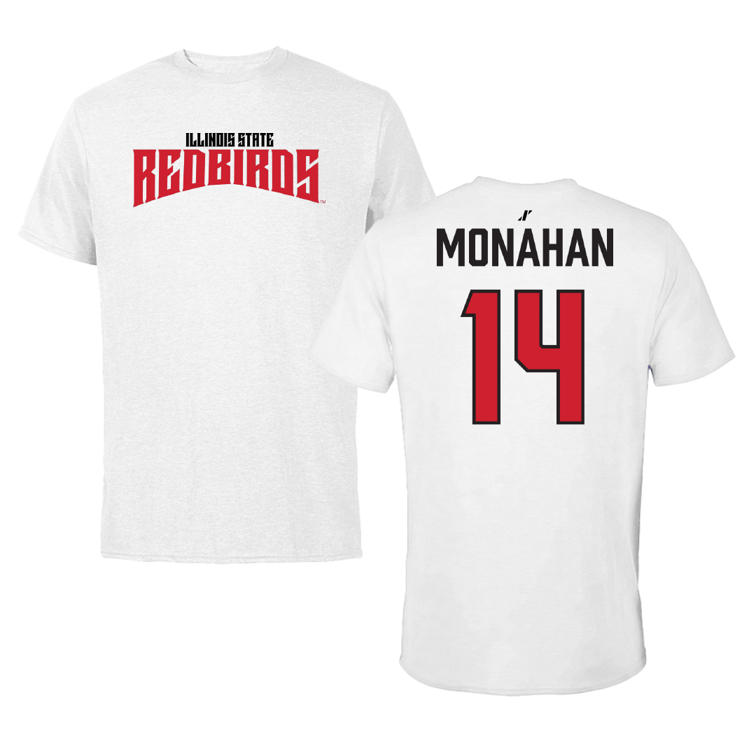 Illinois State University Soccer White Classic Performance Tee - #14 Rylie Monahan