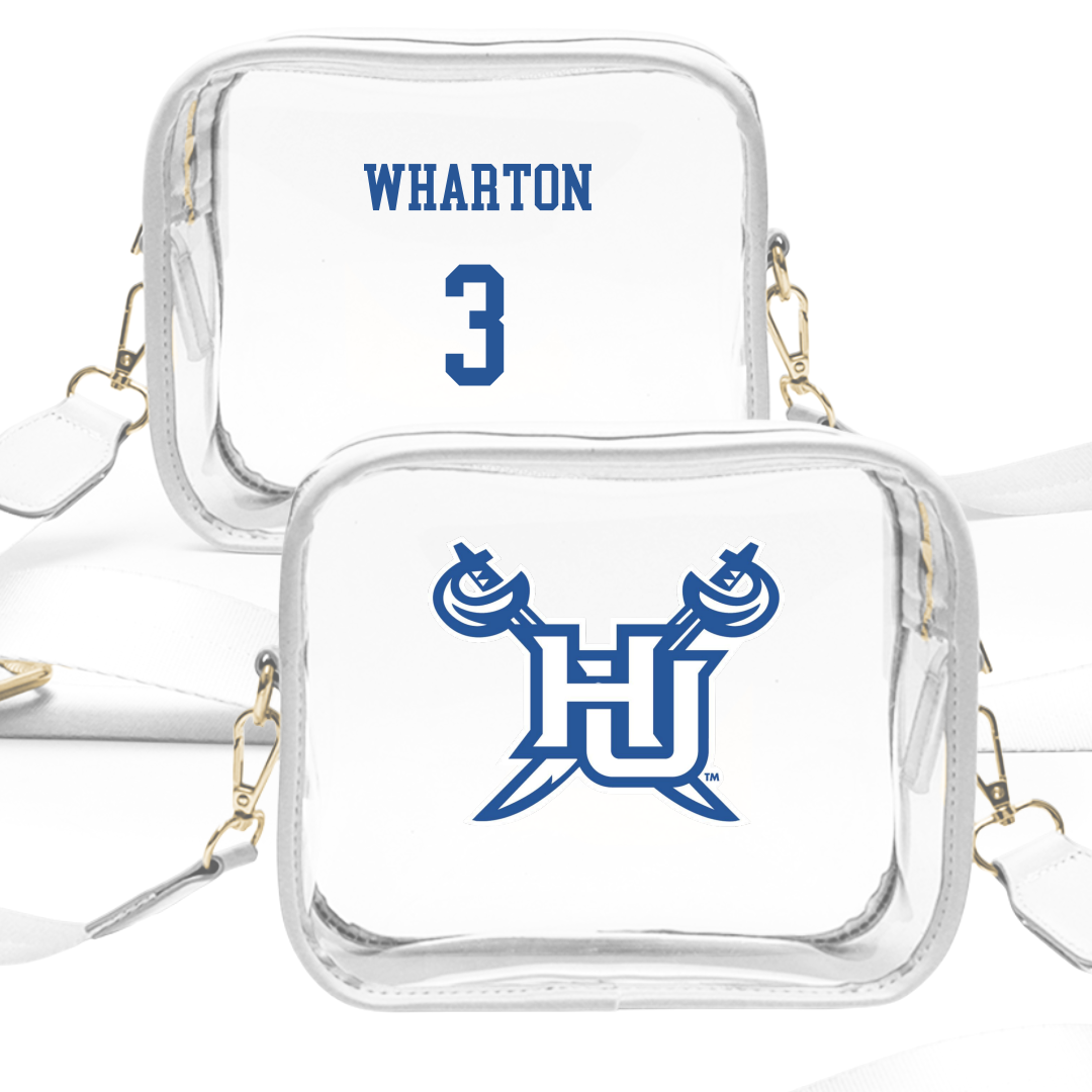 Hampton University Soccer (W) White Clear Stadium Bag - #3 Patricia Wharton