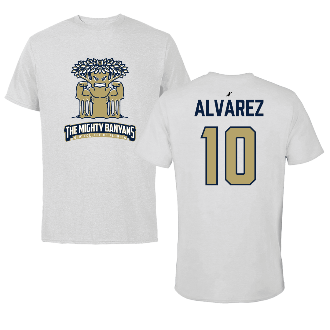New College of Florida Baseball Light Gray Performance Tee - #10 Jomar Alvarez