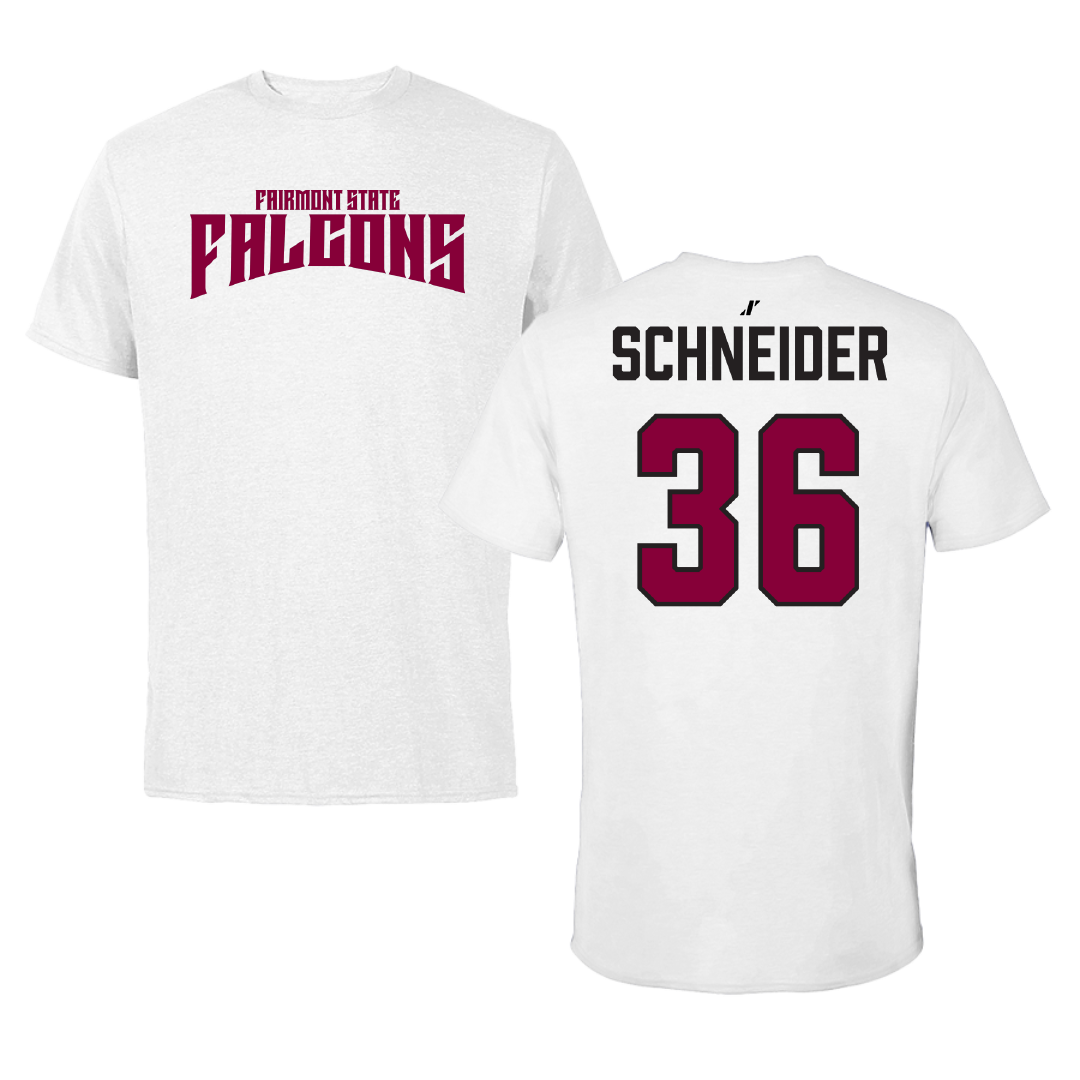 Fairmont State University Football White Classic Performance Tee - #36 Jack Schneider