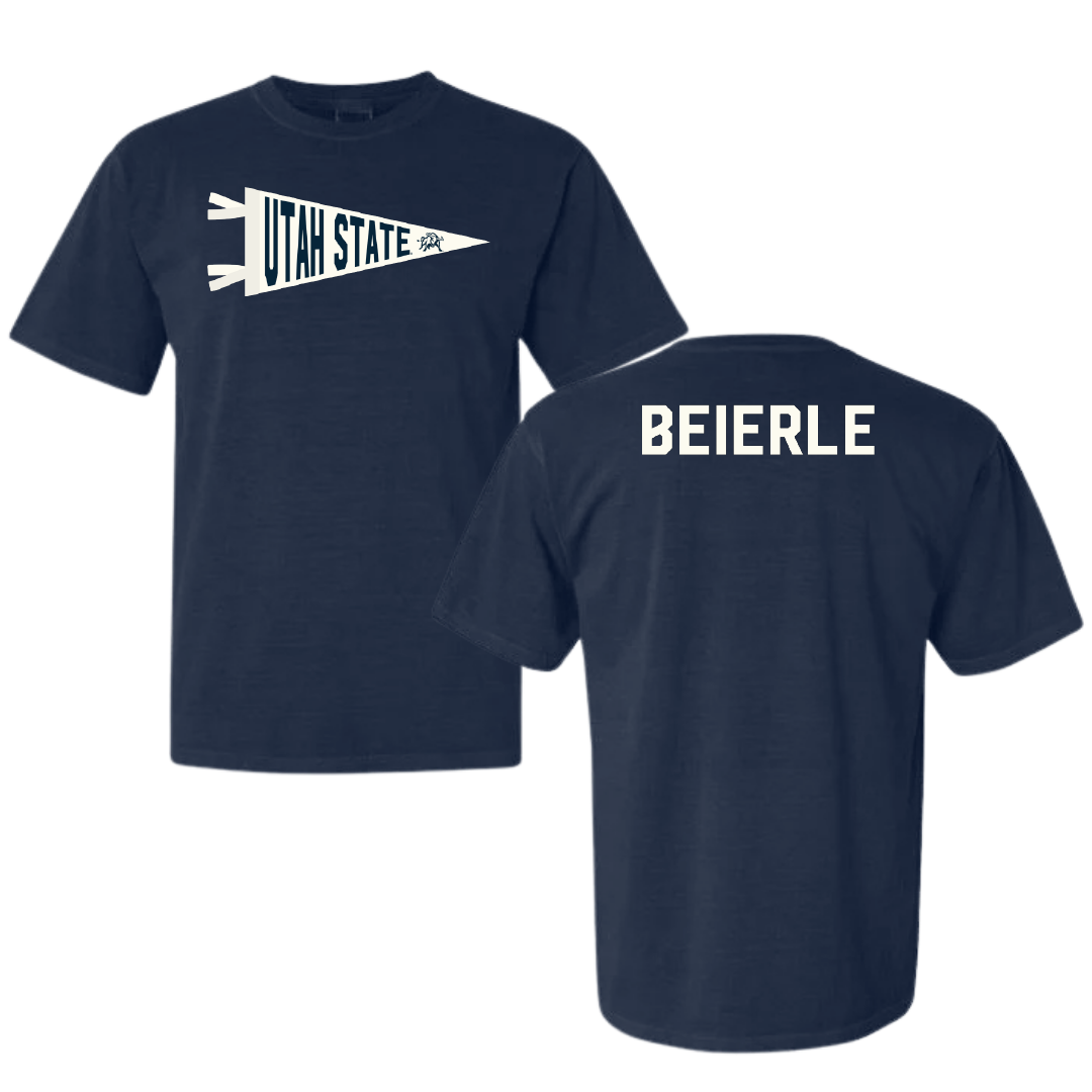 Utah State University TF and XC Navy Pennant Comfort Colors Tee - Gavin Beierle