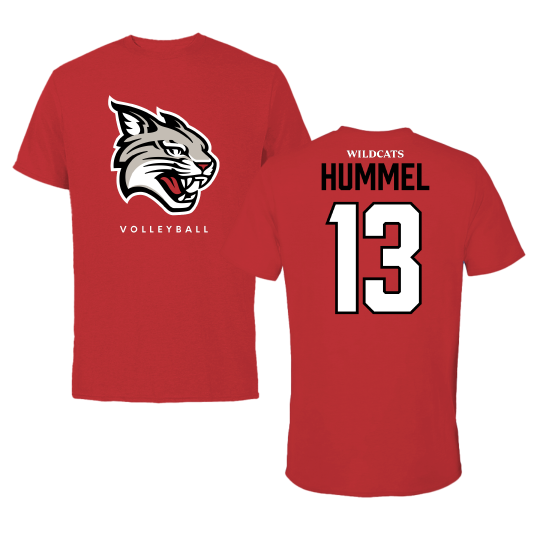 Davidson College Volleyball Red Performance Tee - #13 Jordan Hummel