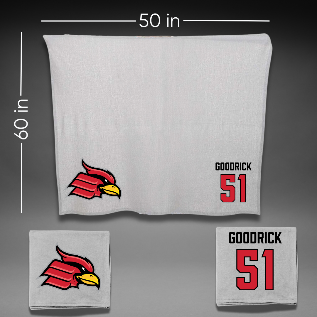 Wheeling University Football Gray Blanket - #51 Alex Goodrick