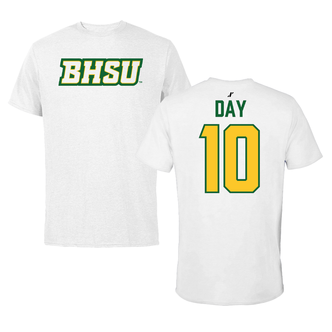 Black Hills State University Soccer White Performance Tee - #10 Leah Day