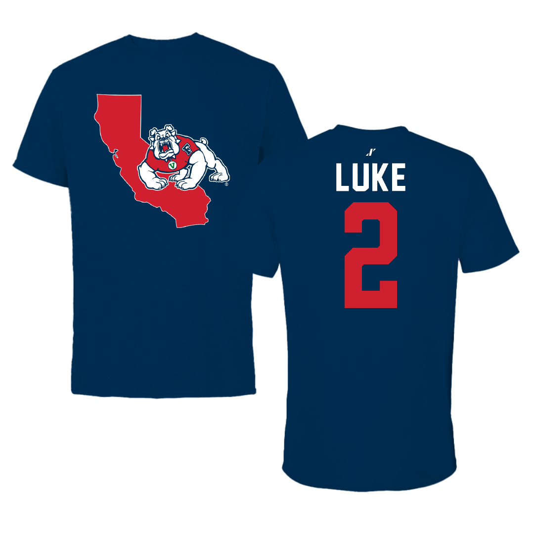 Fresno State University Football Navy State Performance Tee - #2 Rayshon Luke