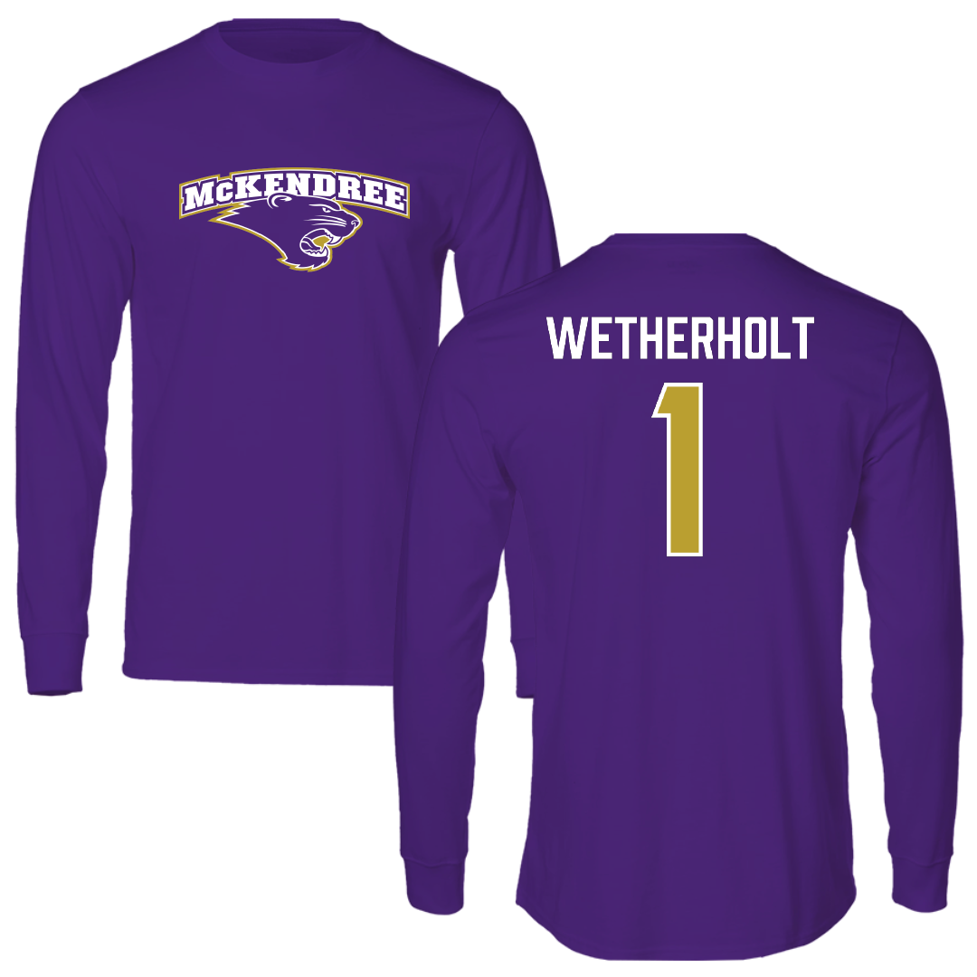 McKendree University Water Polo (W) Purple Performance Long Sleeve - #1 Daisy Wetherholt