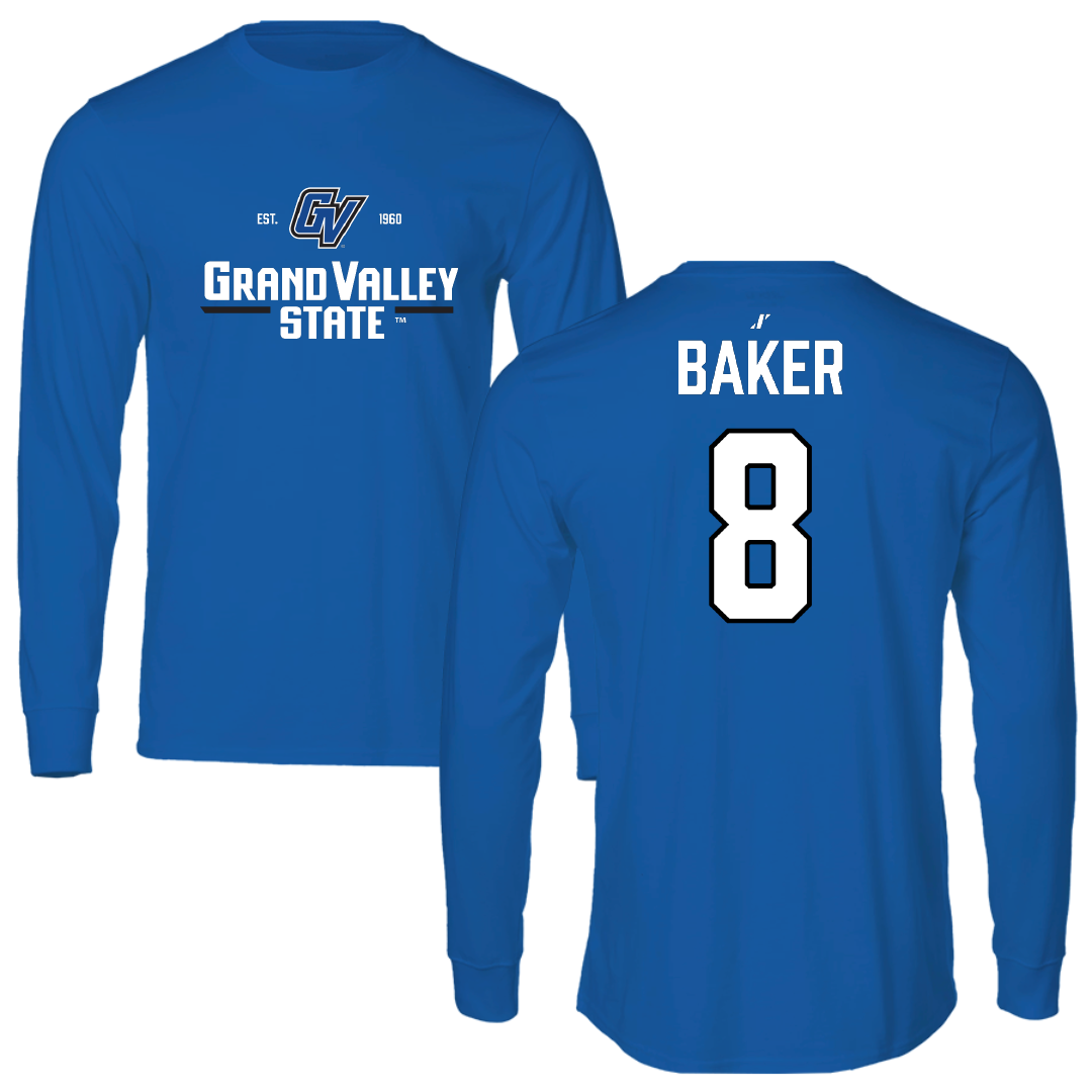 Grand Valley State University Volleyball Blue General Long Sleeve - #8 Caroline Baker