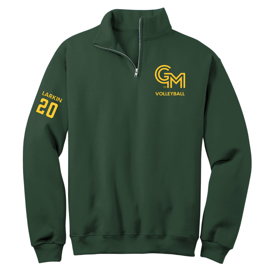 George Mason University Volleyball (W) Forest Green Quarter-Zip - #20 Camille Larkin