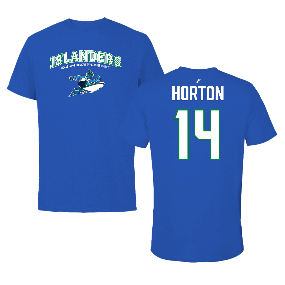 Texas A&M University-Corpus Christi Basketball Blue General Performance Tee - #14 Cedric Horton